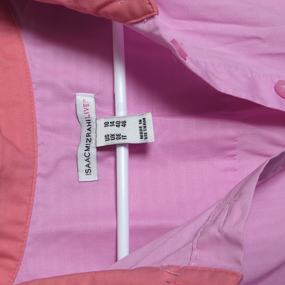 Isaac Mizrahi Pink and Coral Midi Cotton Dress - Picture 3 of 8